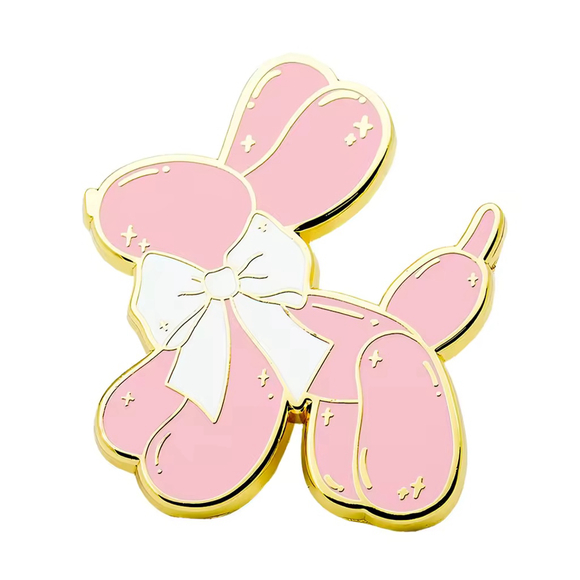Unbranded Jewelry - Adorable Pink Gold Balloon Dog Enamel Pin